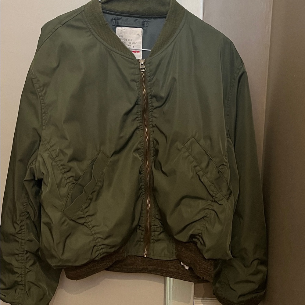Moussy Olive Green Bomber Jacket size 1.